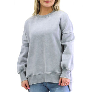 Nouveau style de sweat-shirt d'hiver pour femmes, poche latérale personnalisée, épaules tombantes, sweat-shirt décontracté pour femmes, confortable et respirant - Product Image 1