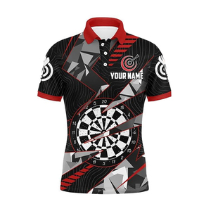 Chemises de polo de billard pour hommes, personnalisées, imprimées numériquement, de haute qualité, 100% polyester - Product Image 1