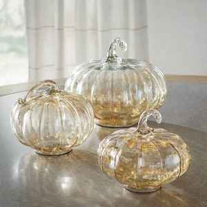 Campanas de cristal con forma de calabaza para múltiples usos, calabaza de cristal artesanal de 10 pulgadas para decoración del hogar, calabaza de cristal de alta calidad al por mayor - Product Image 4