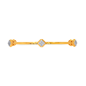 Luxury 14K Gold Plated Geometric CZ Diamond Openable <b>Bangle</b> <b>Bracelet</b> for Women | Elegant Designer Fashion Jewelry - Product Image 1