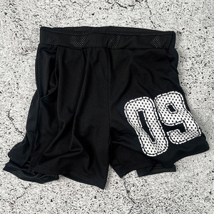 Black Mesh Basketball <b>Shorts</b> With Number 09 Print Elastic Waist Unisex Adult Breathable Sport Wear - Product Image 3