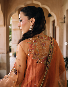Elegant Women's Peach Silk Salwar Kameez With Embroidery Traditional Indian Pakistani Wedding Wear Regular Fit All Seasons - Product Image 2