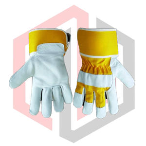 Guantes de Trabajo de Piel de Cabra Amarillo Beige, Resistentes a Desgarros, Transpirables, Antiestáticos, con Palma de Cuero, para Bomberos, Sin Silicona, Sin Polvo - Product Image 5