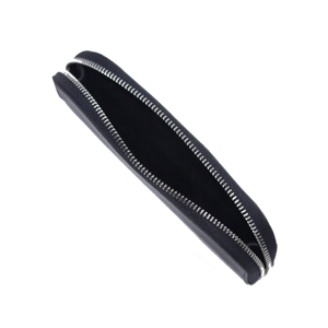 Premium Genuine Leather Pen Case <b>Zip</b> Around Pencil Pouch/<b>Wallet</b> Office Stationery Organizer Travel Accessories Custom Logo - Product Image 4