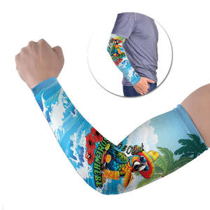 Manguitos Refrigerantes de Manga Larga Estampados UPF50+ para Verano, Unisex, Diseño de Loro Tropical, de Seda Helada con Transferencia por Sublimación - Product Image 1