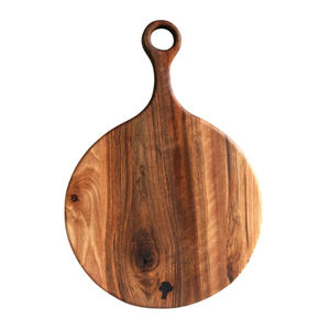Planche à pizza moderne de luxe en bois avec poignée, planche à découper en bois naturel, plateau de service pour fromage - Écologique et compatible lave-vaisselle pour la maison - Product Image 1