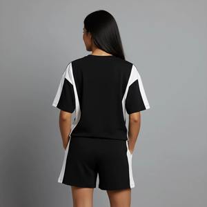 Ensemble deux pièces court formel pour femme en dentelle imprimée sur mesure, 100 % coton, impression en relief, été, décontracté, vente en gros - Product Image 2