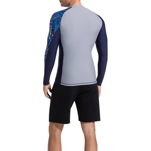 OEM Wholesale Nylon/Cotton <b>Men's</b> Slim Fit Short Tee Gym <b>T</b>-<b>Shirt</b> <b>Curved</b> <b>Hem</b> Neck Muscle Fitness Anti-UV Eco-Friendly Quick Dry - Product Image 3
