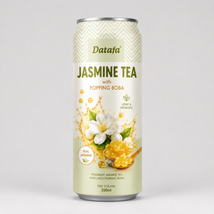 Té de jazmín con piña y boba explosiva, jugo de frutas y verduras enlatado, aroma ligero, listo para beber, 330 ml, etiqueta personalizada - Product Image 1