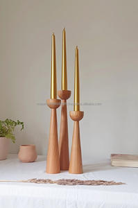 Bougeoir en bois support taille personnalisée bougeoir en bois pour la maison et décoration de table - Product Image 3