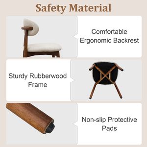 Set di 4 Sedie da Pranzo Imbottite in Flanella Grigio Caldo con Gambe in Legno Massello di Noce, Senza Braccioli, per Cucina, Ristorante, Soggiorno - Product Image 6