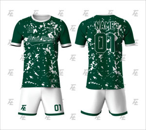 Conjunto de Uniforme de Fútbol Sublimado Personalizado Verde Azulado Blanco Cuello Redondo Manga Corta Poliéster que Absorbe la Humedad - Product Image 2