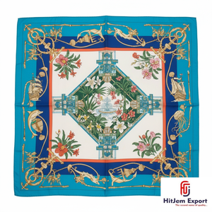 Pañuelo Cuadrado de Lujo Premium con Estampado Personalizado, Tacto de Seda, Formal, Transpirable, Elegante, Hiyab, Chal, Marca Privada, OEM, ODM, Textil - Product Image 3