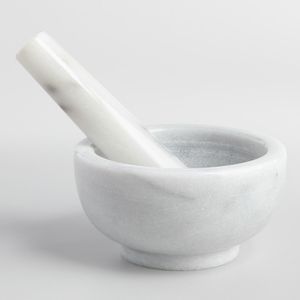 Traditional Marble Mortar And Pestle <b>Grinder</b> For Kitchen Spices <b>Herbs</b> Garlic Chili And Authentic Cooking Preparation - Product Image 2