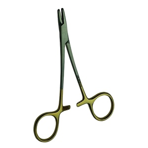 Portaagujas Instrumentos quirúrgicos de acero inoxidable dentados Mandíbulas de tungsteno de 120 mm Portaagujas Derf Serraciones longitudinales - Product Image 1