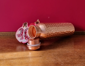 Eco Friendly High Quality Custom Logo Luxury Hammered Design <b>Copper</b> Water <b>Bottle</b> Home Kitchen Office Outdoor Camping Bulk - Product Image 3