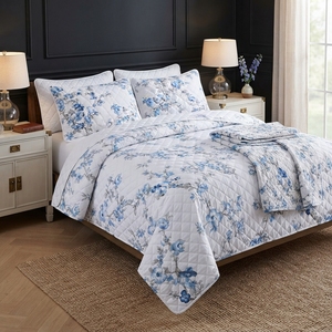 Ensemble de couvre-lit Ashley 3 pièces, motif losanges, mélange de coton T-150, literie pour toutes les saisons, usage domestique, style durable - Product Image 4