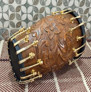 Ensemble de tambours kendang en bois texturé à rayures de tigre avec cordage traditionnel en corde tressée, disponible à prix de gros. - Product Image 5