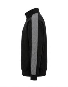 Sudadera personalizada para hombre, negra, de color sólido, con media cremallera, corte regular, informal, con capucha, para hombre, fabricante de ropa personalizada unisex. - Product Image 3