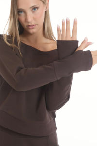 Sudadera con Capucha Grisácea 100% Algodón, Estilo Crop Top, 2 Piezas, Felpa, Lavado Ácido, Transpirable, Ecológica, para Invierno - Product Image 3