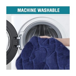 Juego de Alfombras de Baño de Chenilla Azul Marino, 3 Piezas, Acolchadas, Antideslizantes, con Base de Goma, Estilo Clásico, para Uso Doméstico - Product Image 3