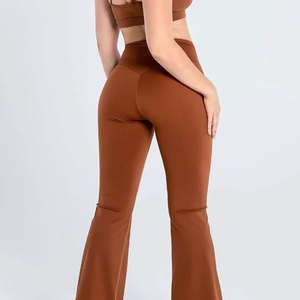 Private Label Women <b>Flared</b> <b>Leggings</b> High Waist Yoga Pants Custom OEM ODM Wholesale Activewear Manufacturer - Product Image 4