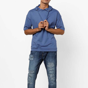 Camiseta con Capucha de Manga Corta para Hombre, Informal, Cómoda, de Verano, Corte Holgado, Sudadera con Capucha de Manga Corta - Product Image 4