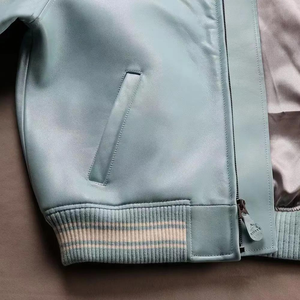 Veste en cuir AVIREX pour hommes, vente chaude, logo personnalisé, veste d'hiver en cuir d'agneau AVIREX pour hommes, haute qualité, réversible, respirante - Product Image 5