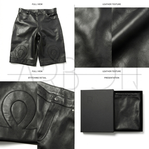 Shorts en cuir pour hommes, de qualité supérieure, fabriqués sur mesure, tendance et confortables, avec service OEM/ODM, meilleur fournisseur, prix de gros. - Product Image 6