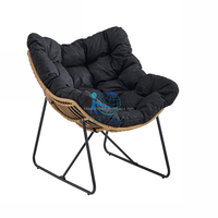 Fauteuil à bascule en rotin de luxe au design moderne, gris durable, convertible pour la maison, le bureau, l'extérieur, la salle à manger, la chambre à coucher