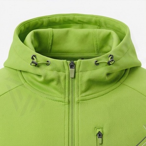 Survêtement à capuche pour homme, vert, fermeture éclair intégrale, style sportif, respirant, en polyester, pour le printemps, coupe classique, poches latérales - Product Image 4