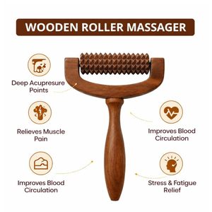 Rodillo de masaje de madera |   Masajeador Corporal de Madera Natural |   Rodillo Anticelulítico y Relajante Muscular - Product Image 3
