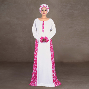 Rayon Kaftan Modest <b>Eid</b> Evening Party Plus Size Digital Print Panels Anti-Wrinkle Breathable <b>Long</b> Sleeves Floor Length - Product Image 3