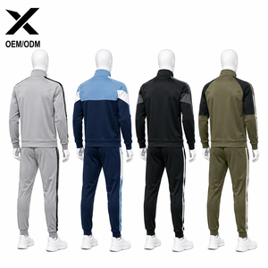 Survêtements de performance pour hommes X Sports City, en synthétique, avec fermeture éclair intégrale, col montant, style sportif, séchage rapide, polyester et nylon, pour l'automne - Product Image 2