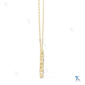 จี้เพชรรูปหัวใจทรงลูกแพร์ สร้อยคอทองคำแท้ 14K 18K สำหรับผู้หญิง งานหรูหรา เหมาะสำหรับงานปาร์ตี้และงานแต่งงาน - Product Image 5