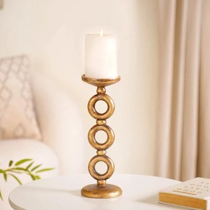 Advent Candle Holder Centerpiece Gold Metal Taper <b>Stand</b> Decorative Holiday Table Decor Modern Design Accent - Product Image 5