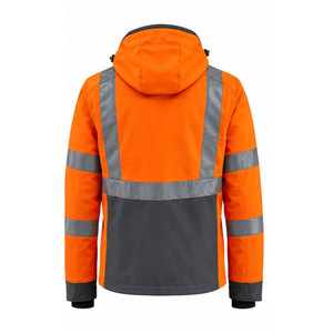 Sweat-shirt à capuche zippé en polaire de sécurité haute visibilité orange ANSI Classe 2 personnalisé pour le travail en extérieur et la construction - Product Image 3