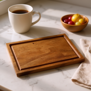 ถาดเสิร์ฟไม้พิมพ์ลายสวยงาม ตกแต่งห้องครัว สำหรับชา กาแฟ อาหารเช้า ของว่าง - Product Image 3