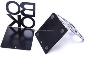 Serre-livres réglable en métal noir Design moderne avec finition enduite de poudre Parfait pour la table de bureau élégante et la décoration intérieure - Product Image 6