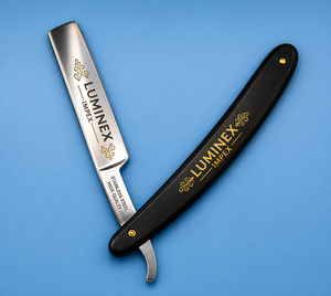 Navaja de Afeitar Recta Vintage Luminex Impex con Mango de Concha de Abulón y Acero al Carbono, Lista para Usar en Barberías y Salones - Product Image 1