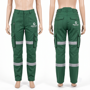 Women High Visibility <b>Work</b> <b>Pant</b> 270 GSM Cotton Polyester Spandex Stretch Twill Orange Grey Panel Cargo Custom Screen Print Logo - Product Image 6