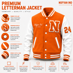 Custom Varsity Letterman <b>Jackets</b> for Men Women Embroidered Logo Wool & Leather Sleeves <b>Baseball</b> <b>Bomber</b> <b>Jacket</b> OEM Manufacturer - Product Image 1