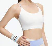 Ensemble soutien-gorge de sport doux pour femme à prix abordable, idéal pour le yoga et le fitness, ajustable, à maintien élevé, séchage rapide, couleur unie, fermeture avant