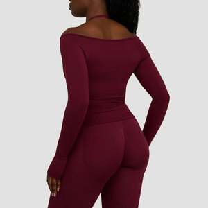 Haut de yoga pour femme haute intensité, séchage rapide, compression, sans manches, tricoté en Spandex/Coton, extensible dans les quatre sens, avec trou pour le pouce - Product Image 2