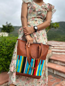 Bolso de mano de cuero auténtico estilo Azteca para mujer, bolsa de compras elegante, Vintage, accesorio perfecto, novedad - Product Image 3