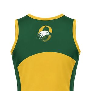 Yellow Green Sublimated Netball Dress Women's <b>Athletic</b> Team Uniform Sleeveless Game Wear Sports Training Jersey Outdoor Apparel - Product Image 5