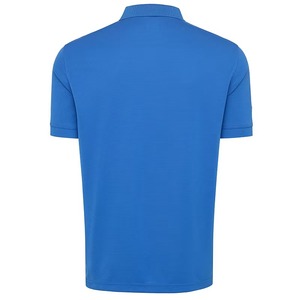 เสื้อโปโลแขนสั้นสีน้ำเงินล้วนสำหรับผู้ชาย ผ้าทอแบบอ็อกซ์ฟอร์ด ระบายอากาศได้ดี ทรงปกติ ดีไซน์ติดกระดุม - Product Image 2