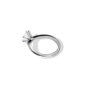 Bague de fiançailles classique en diamant rond taille brillant, monture à griffes en or 14 carats, pour femme, certifiée IGI, bijoux fins - Product Image 4