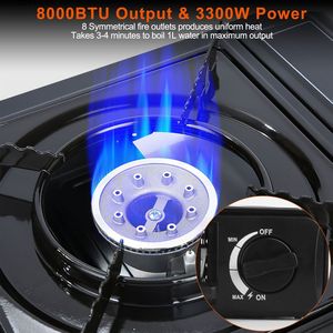 Estufa de Camping Portátil de 3300W con Doble Combustible, Encendido Automático de un Solo Tanque, Encendido Piezoeléctrico para Uso con Cartuchos de Butano - Product Image 3