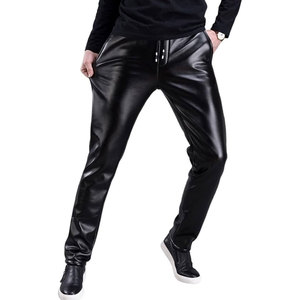 Pantalon en cuir pour homme de haute qualité, couleur unie, style décontracté, streetwear, best-seller, vente chaude - Product Image 1
